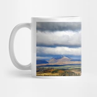 Over the fields to the Highland mountains beyond Mug